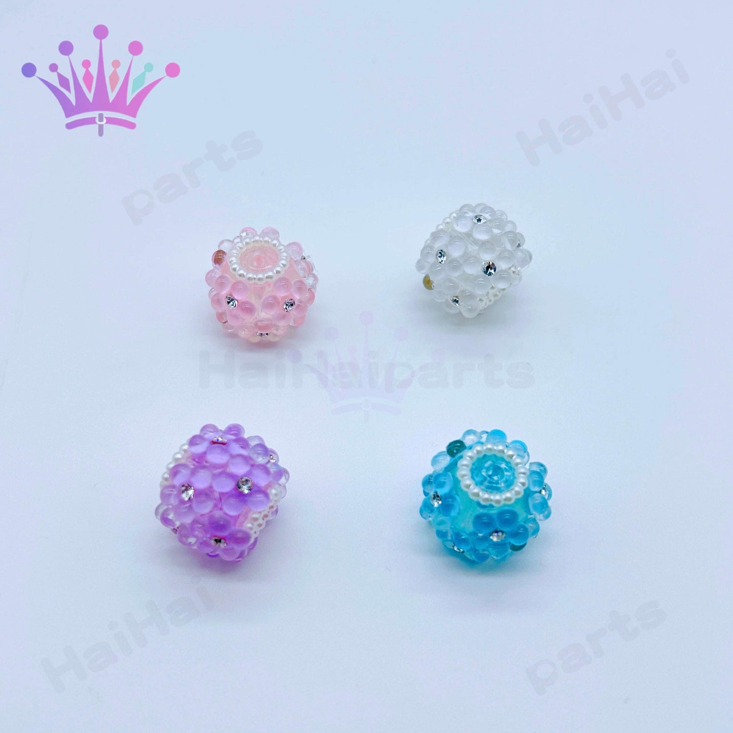 一袋10個社長の作品4色ダイヤつけるカラフル太い花ビーズDIYボールペン用ビーズhaihaiparts工場