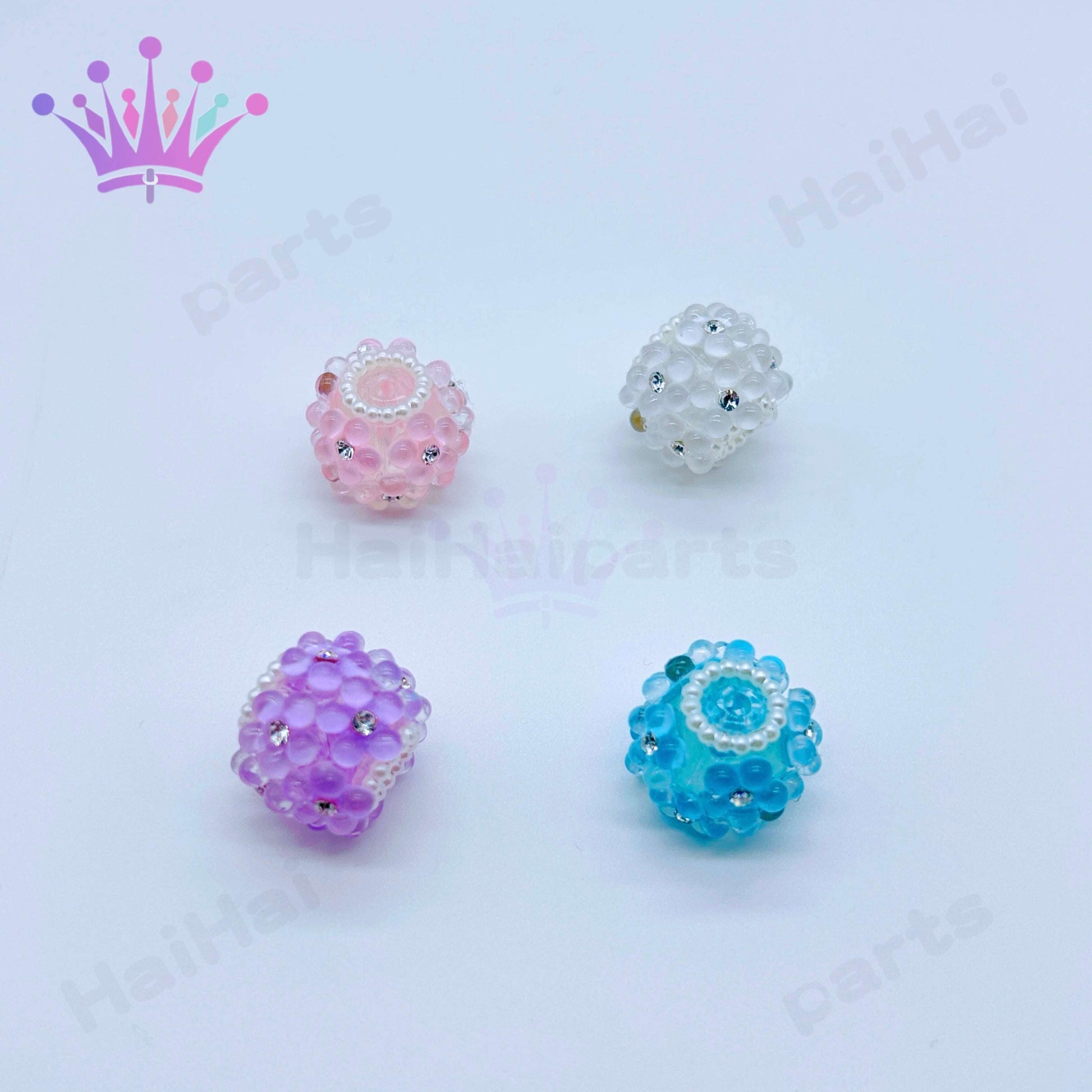 一袋10個社長の作品4色ダイヤつけるカラフル太い花ビーズDIYボールペン用ビーズhaihaiparts工場
