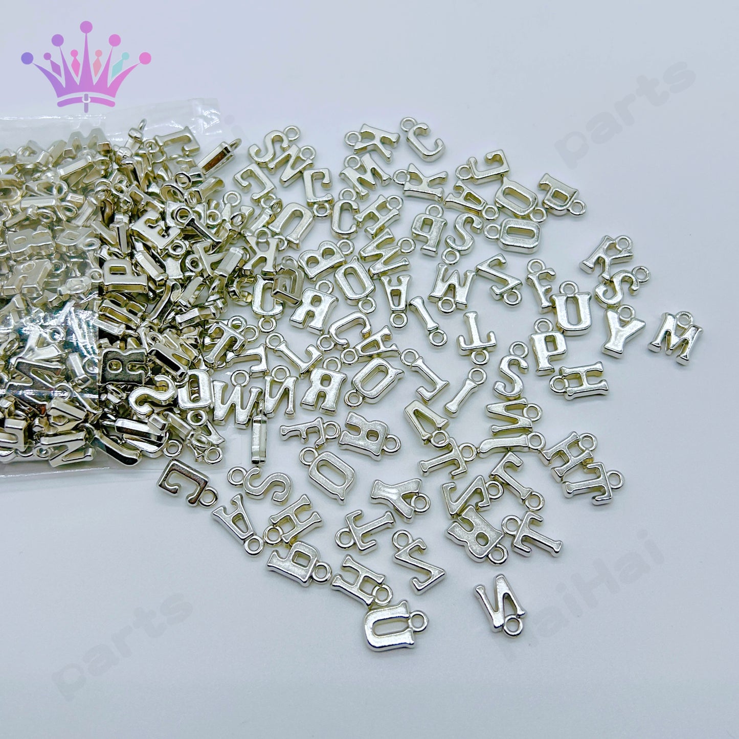 一袋100g社長の作品シルバーアルファベットDIYアクセサリーセットhaihaiparts TikTok配信