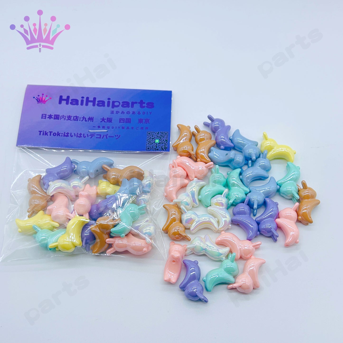 1袋20個在庫カラフル猫型ビーズhaihaiparts Big Sale/大セール