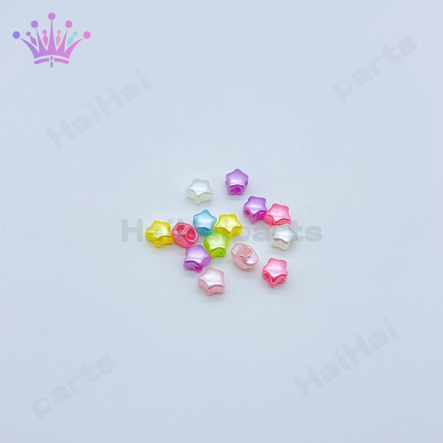 1袋50個ネオンカラーリボン／星ビーズhaihaiparts Big Sale/大セール