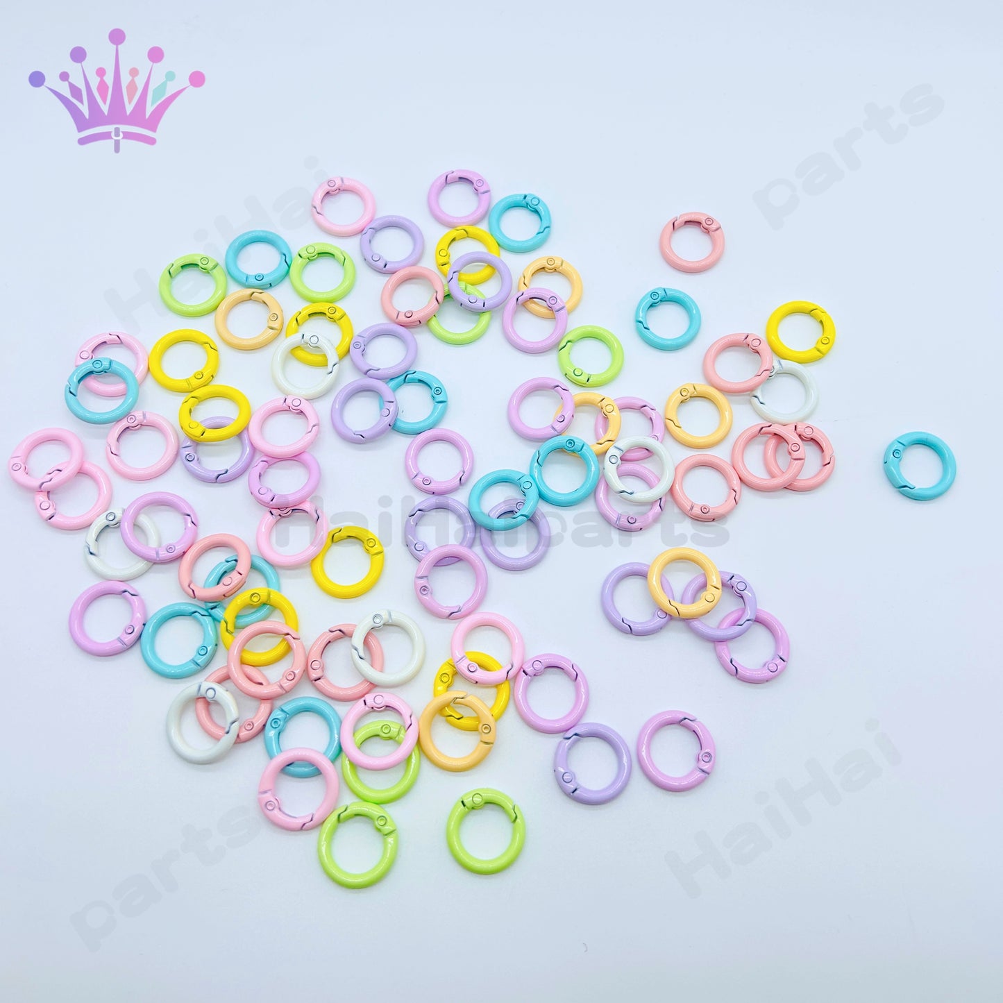 haihaiparts1袋50個在庫ミックスカラフル丸いカラビナ大セール