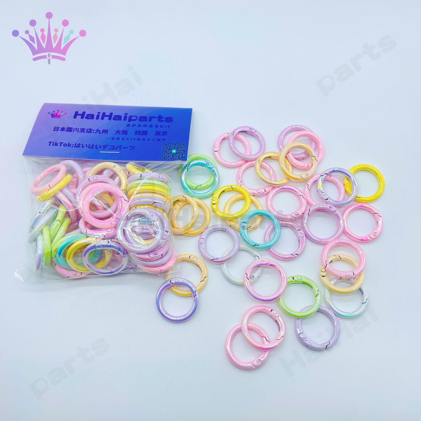 haihaiparts1袋50個在庫ミックスカラフル丸いカラビナ大セール