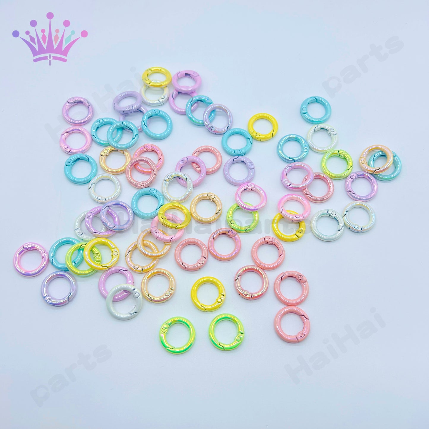 haihaiparts1袋50個在庫ミックスカラフル丸いカラビナ大セール