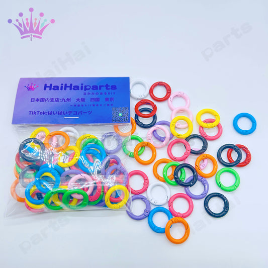 haihaiparts1袋50個在庫ミックスカラフル丸いカラビナ大セール